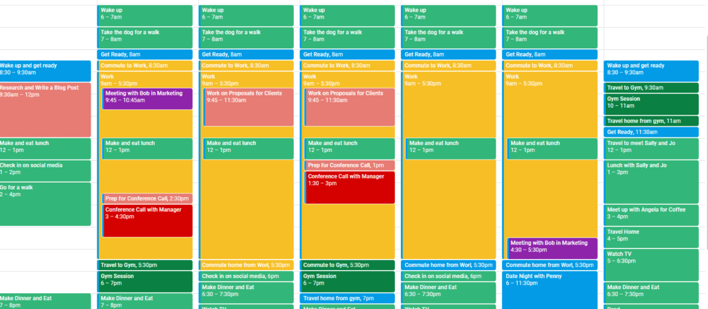 Calendar Time Blocking for Counsellors and Therapists