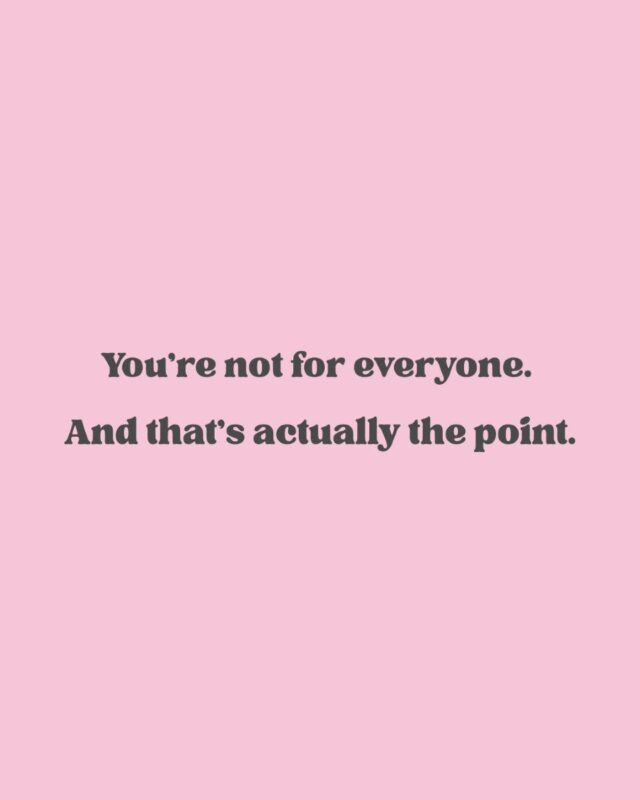 One of the biggest reasons therapists struggle with social media isn’t a lack of skill or care. It’s the pressure to be palatable to everyone 🤯

To write in a way that’s neutral.
To appeal to every possible client.
To stay safe, broad, and agreeable.

But clarity requires courage.

And courage means being willing to stand for something, which usually means you’ll stand apart from something else.

The more specific you get about who you love working with, the more your message starts to land. Not with everyone, but with the right people.

The people who read your words and think, “That’s me.”

That’s when marketing stops feeling like a chore and starts feeling like a conversation with someone who actually wants to hear it.

You don’t need to be everyone’s therapist.

You need to be someone’s therapist.

Let me know if you needed to hear this today ❤️

#PrivatePracticeTherapist #PrivatePracticeMarketing #MarketYourPrivatePractice