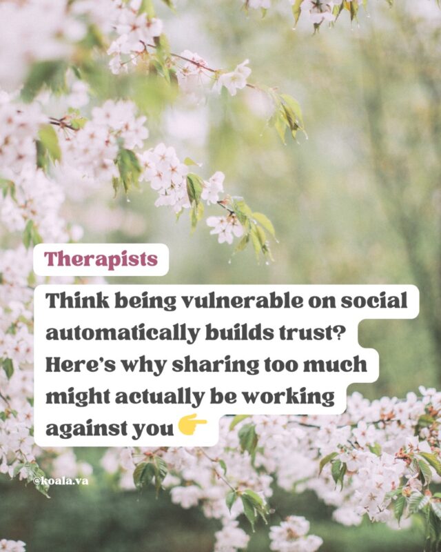 Are you inadvertently turning off your dream clients in an attempt to be 'authentic' and relatable?

Comment BLOG1 if you want to know how to build trust online without oversharing or crossing boundaries 🥵

#EthicalSocialMedia #SocialMediaForTherapists #SocialMediaCoach